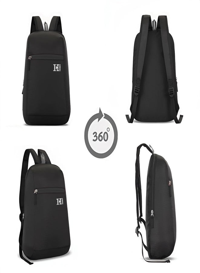 H-HEMES 11L Small Backpack Lightweight, Durable, Everyday Use Small Backpack for Travel, Gym, and Outdoor Activities (Black) - Image 5